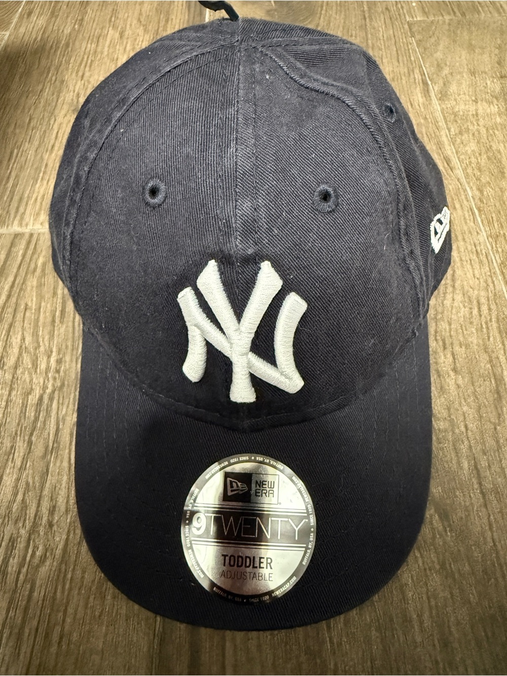 New Era Navy and White Toddler Adjustable NY Cap - Picture 1 of 4